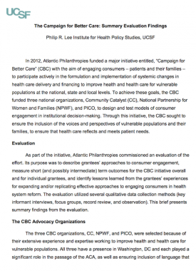 Download The Campaign for Better Care: Summary Evaluation Findings
