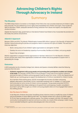 Download Advancing Children’s Rights Through Advocacy in Ireland